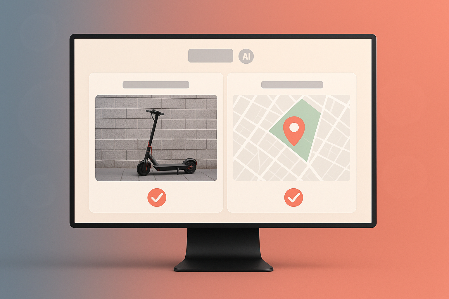 Mobile app screens showing proof photo capture flow: vehicle photo, selfie, and parking verification